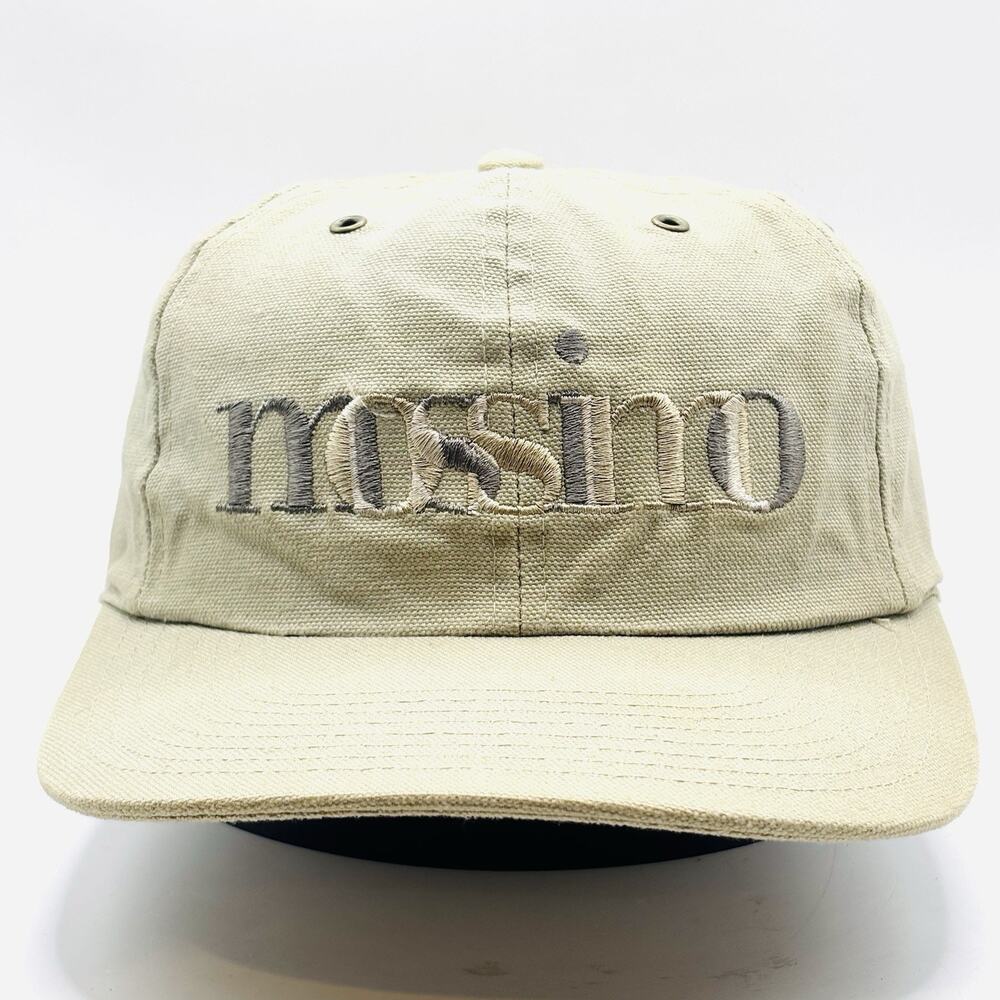 Vintage 90s Mossimo Hat Script Spellout Strapback Leather Dad Cap
